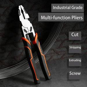 5 In 1 Multifunctional Wire Stripper Crimper Cutter, Long Nose Pliers, Diagonal Side Cutting Pliers, Linesman Pliers
