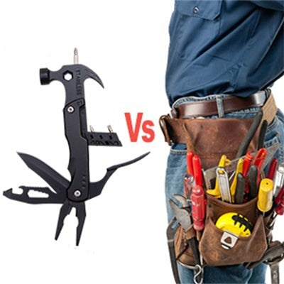 Portable Multitool With Hammer, Screwdrivers, Nail Puller