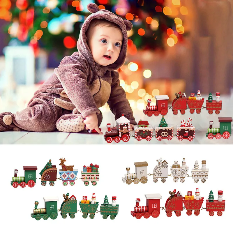 Christmas Wooden Train Merry Christmas Ornaments Christmas Decorations For Home 2025