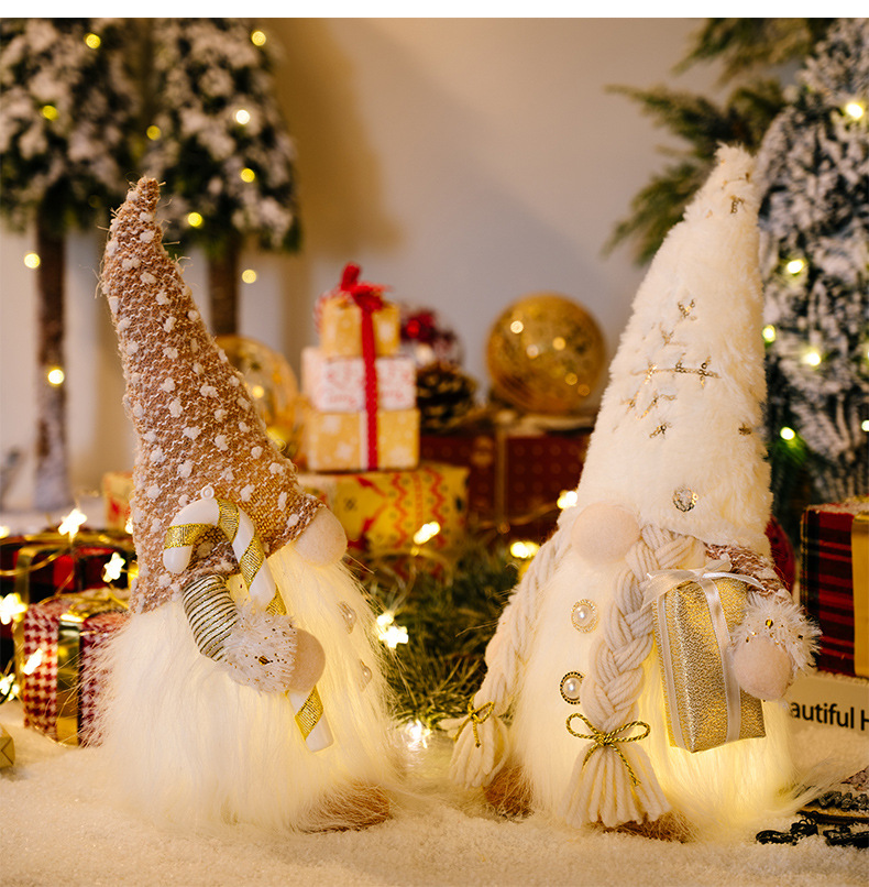 Christmas Doll Elf Gnome With Led Light Christmas Decorations For Home Xmas Navidad New Year 2025 Childrens Gifts