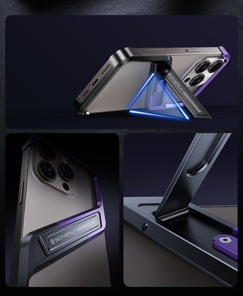 Slim Metal Kickstand Case For Iphone – Frameless Design & Multi-angle