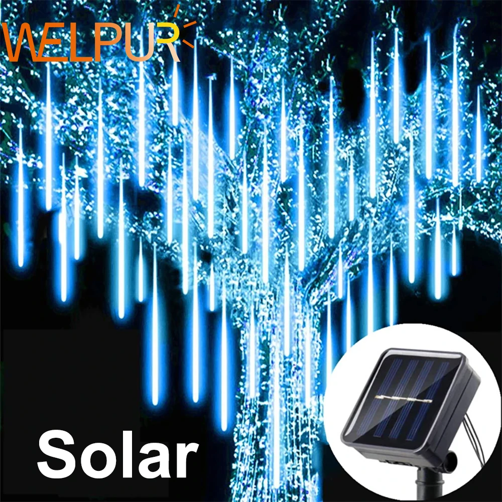 Led Meteor Shower Outdoor Solar Christmas Decoration Light String