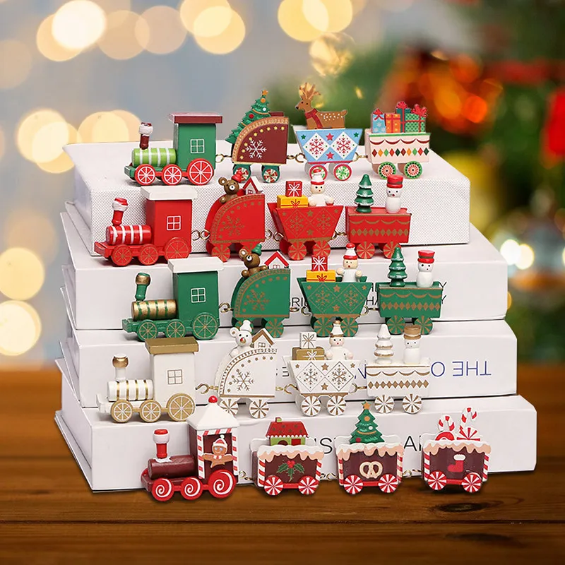 Christmas Wooden Train Merry Christmas Ornaments Christmas Decorations For Home 2025