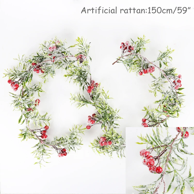 Christmas Wreath Artificial Pine Cone Vine Hanging Floral