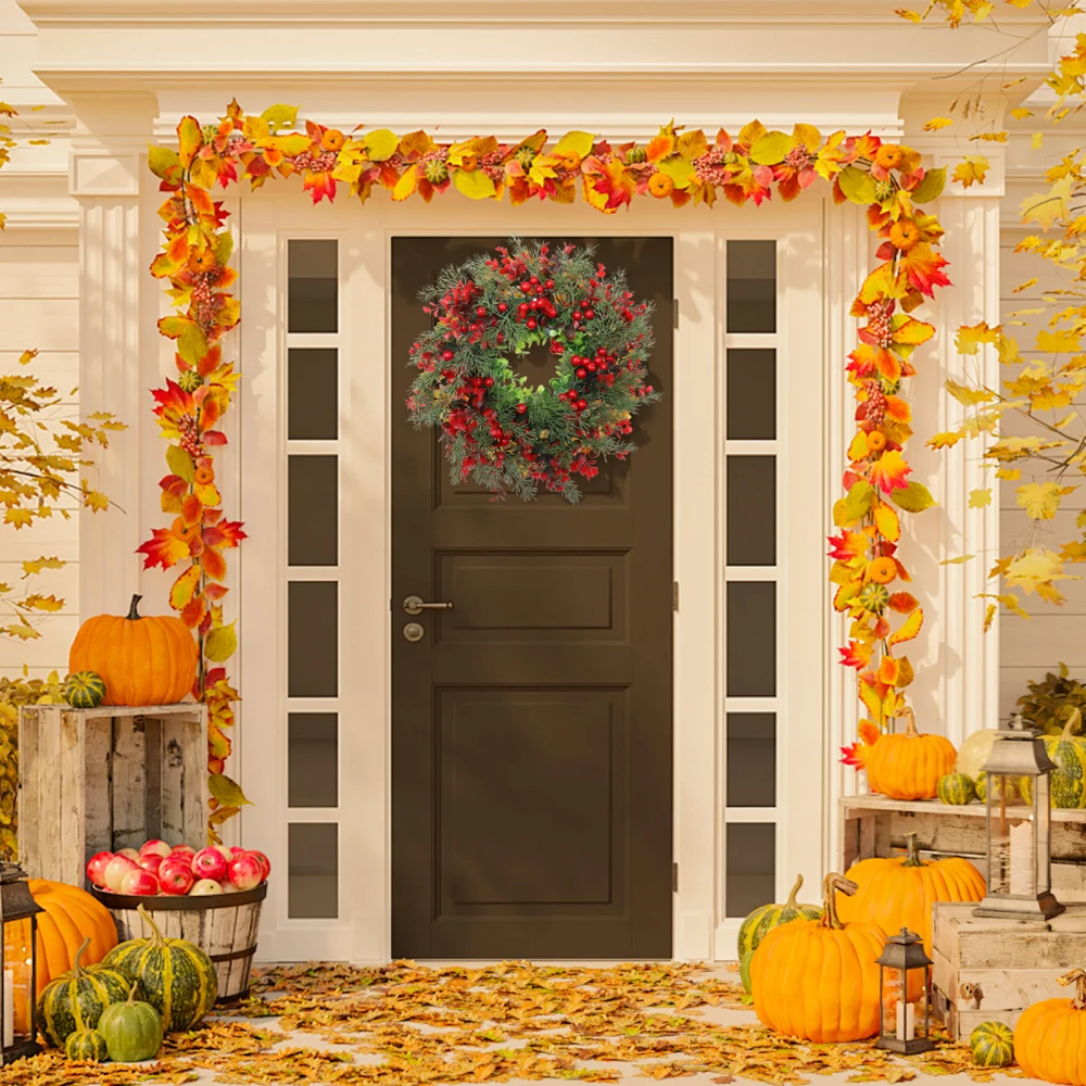 Winter Berry Wreath Christmas Tree Wreath Christmas Artificial Wreath