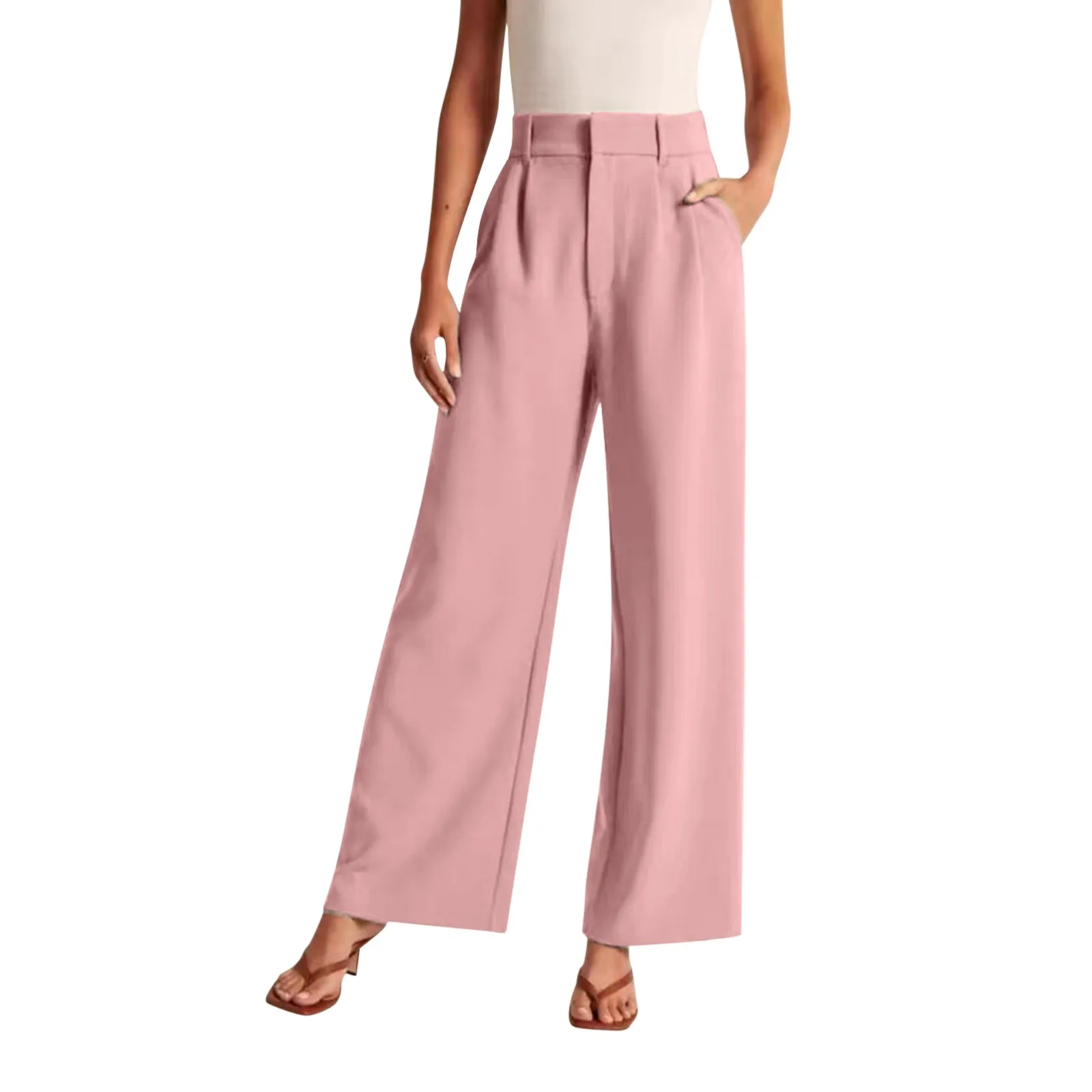 Mid Rise Side Pocket Straight Leg Work Pants