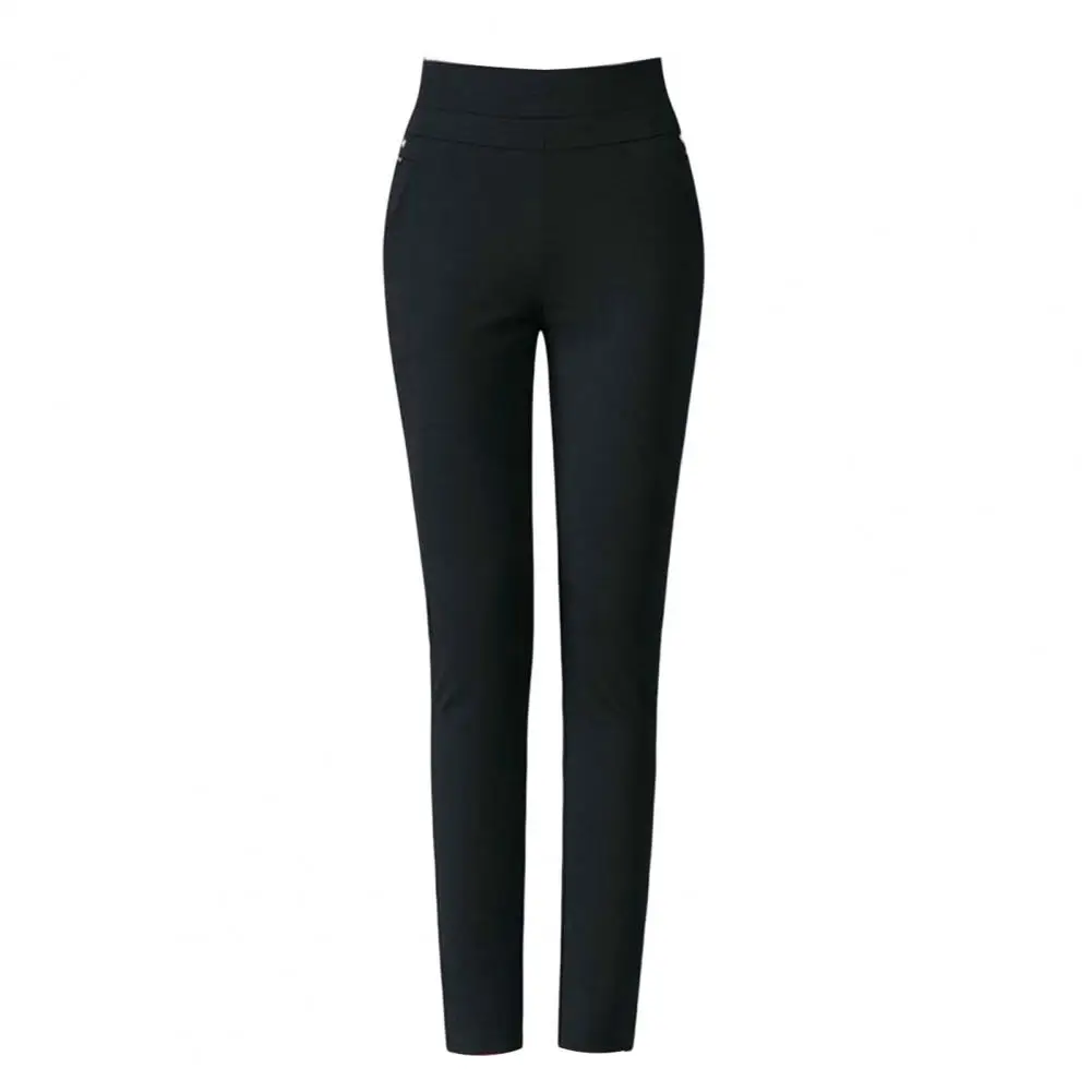 Mid Rise Side Pocket Stripe Ankle Length Straight Leg Work Pants