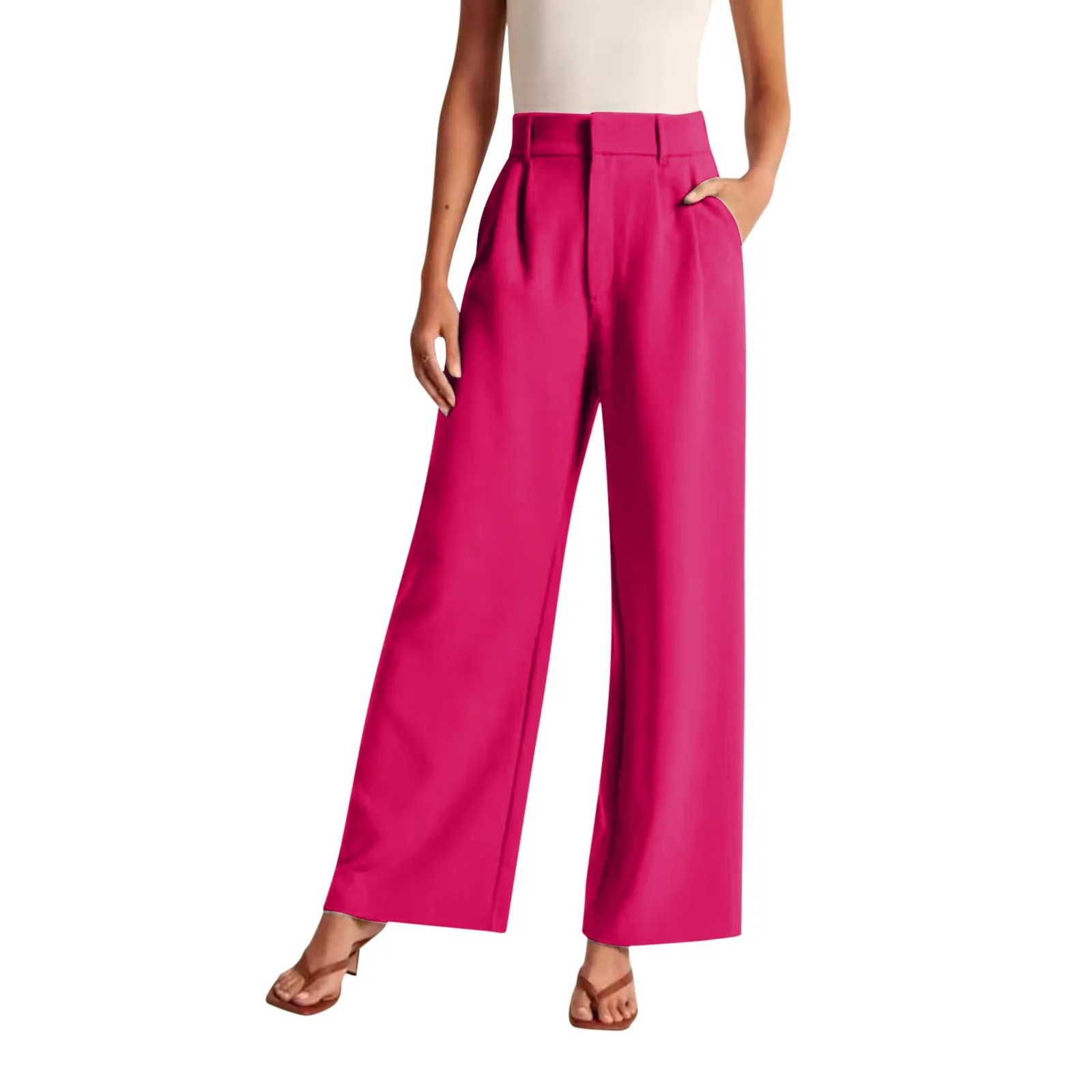 Mid Rise Side Pocket Straight Leg Work Pants