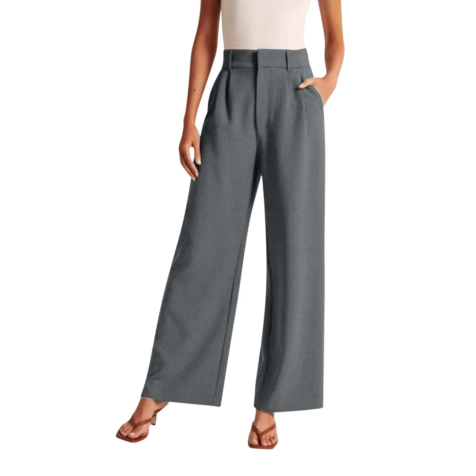 Mid Rise Side Pocket Straight Leg Work Pants