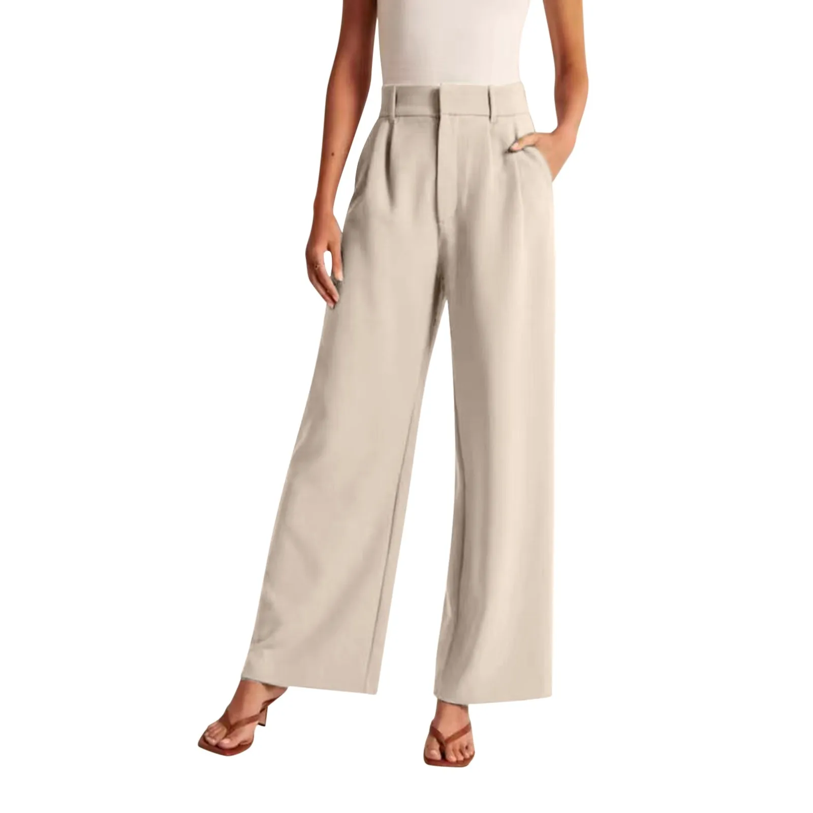Mid Rise Side Pocket Straight Leg Work Pants