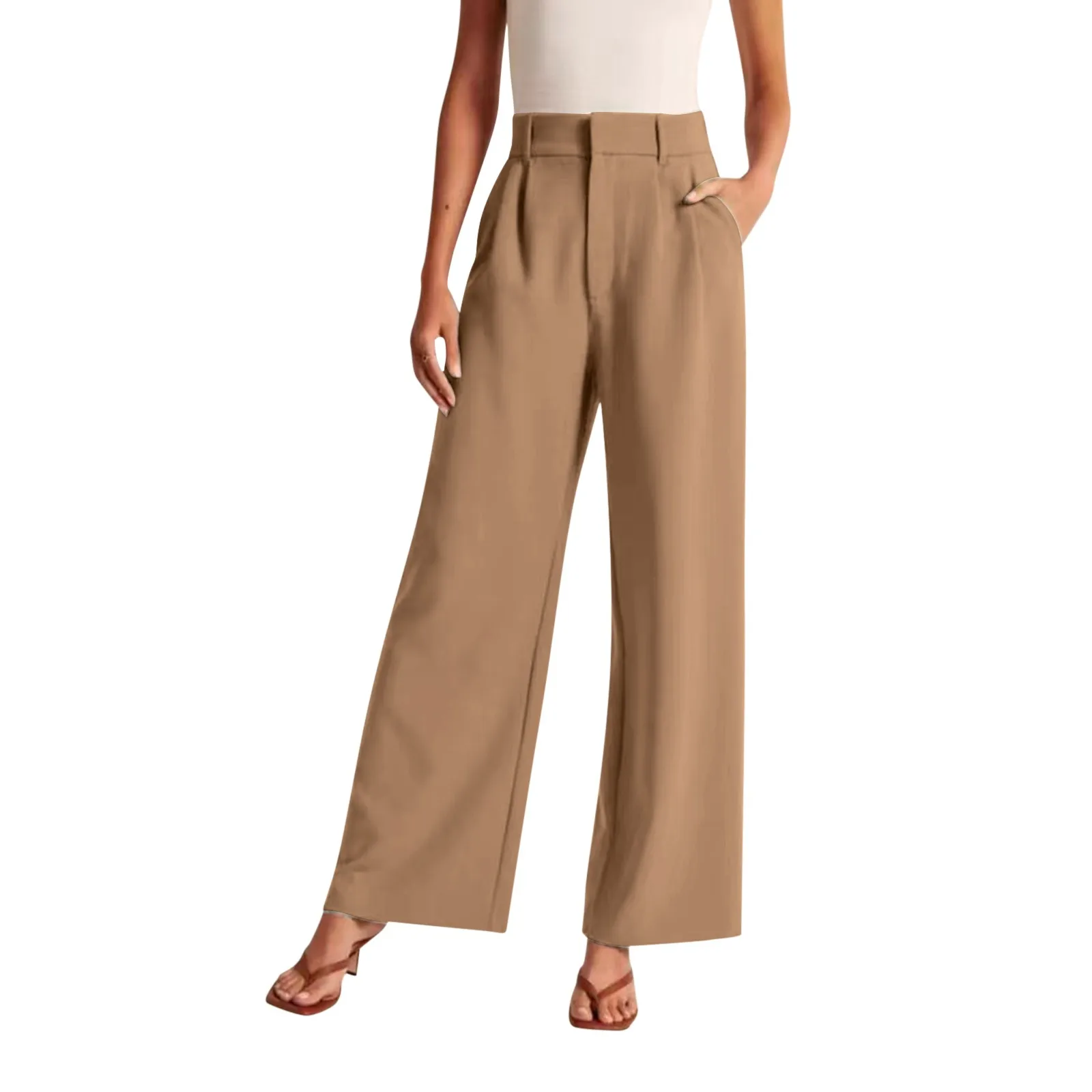 Mid Rise Side Pocket Straight Leg Work Pants