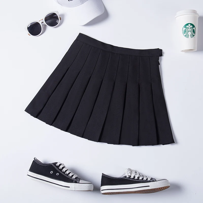 High Waisted Side Pocket 2-in-1 Plaid Pleated Mini Casual Skirt