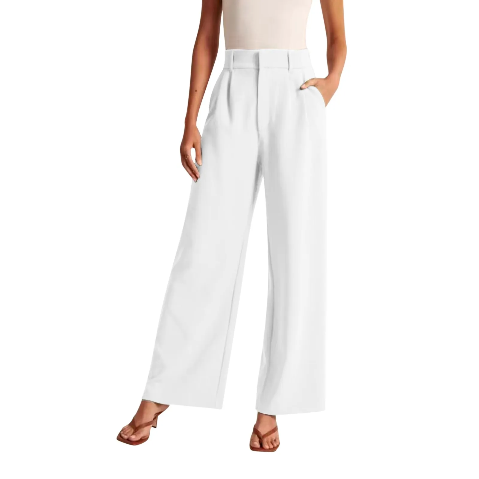 Mid Rise Side Pocket Straight Leg Work Pants
