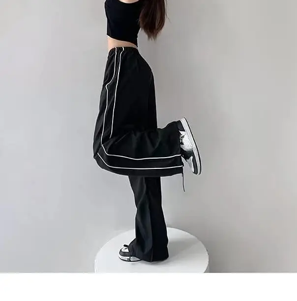 High Waisted Drawstring Side Pockets Line Fleece Casual Pants