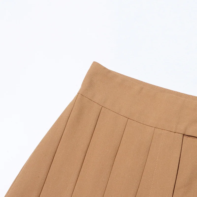 Ribbed Knit High Waisted Pleated Side Pocket Flowy Wide Leg Casual Pants