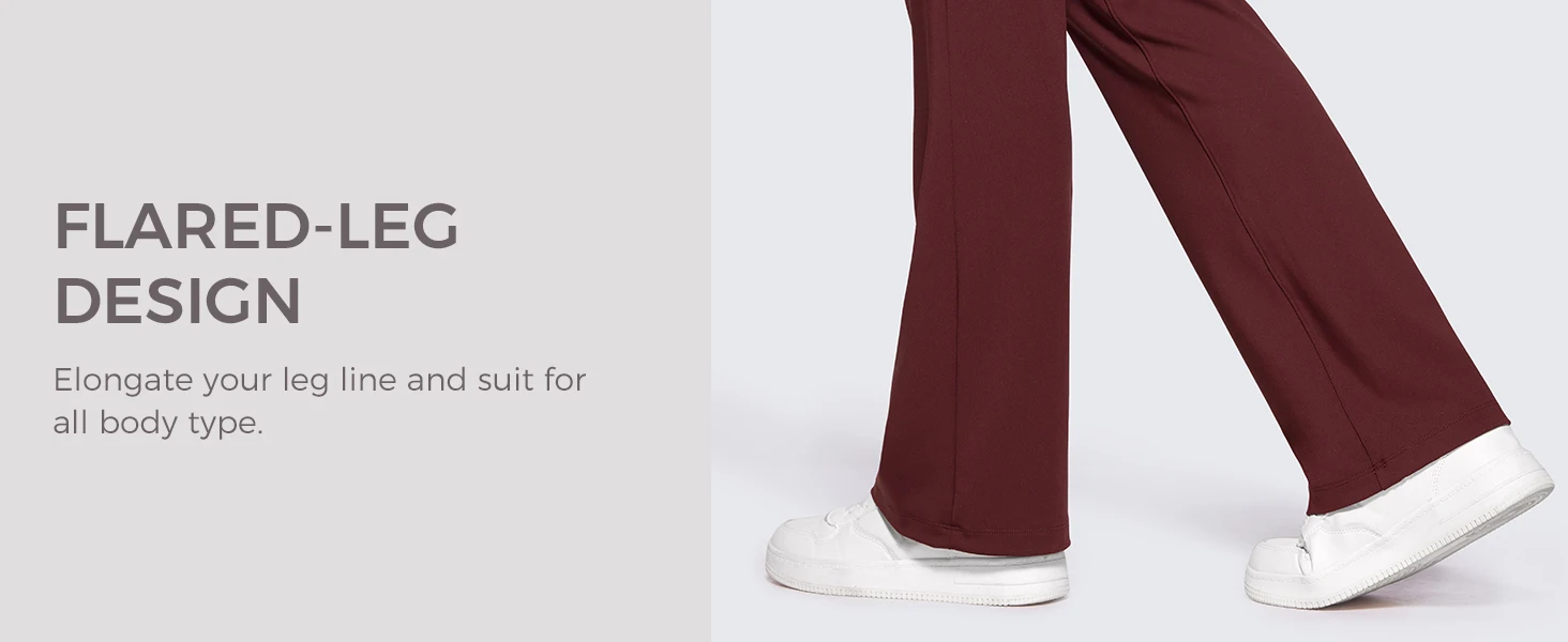 High-waisted Flare Work Pants With Pockets