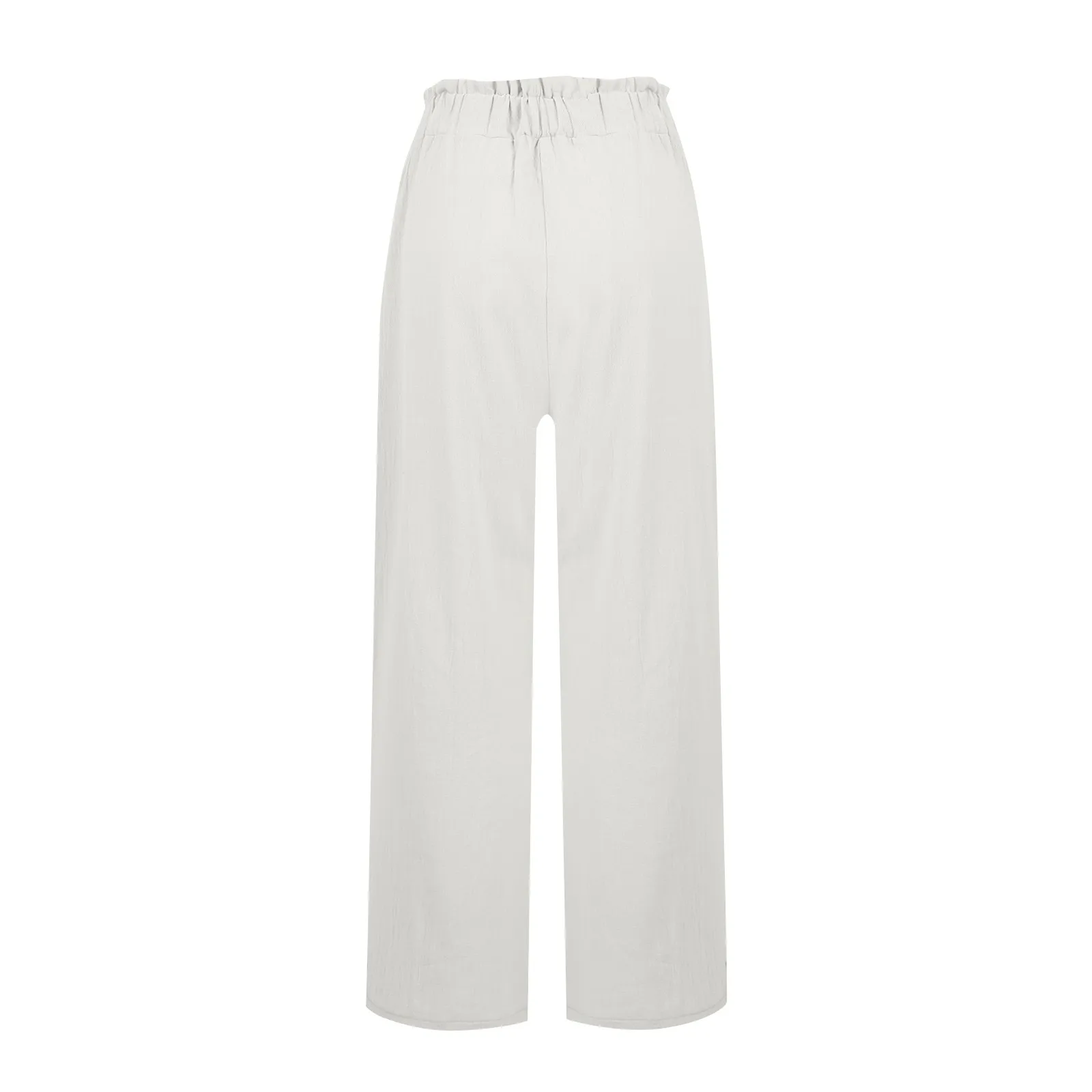 Low Rise Frill Multiple Pockets Resort Linen-feel Pants