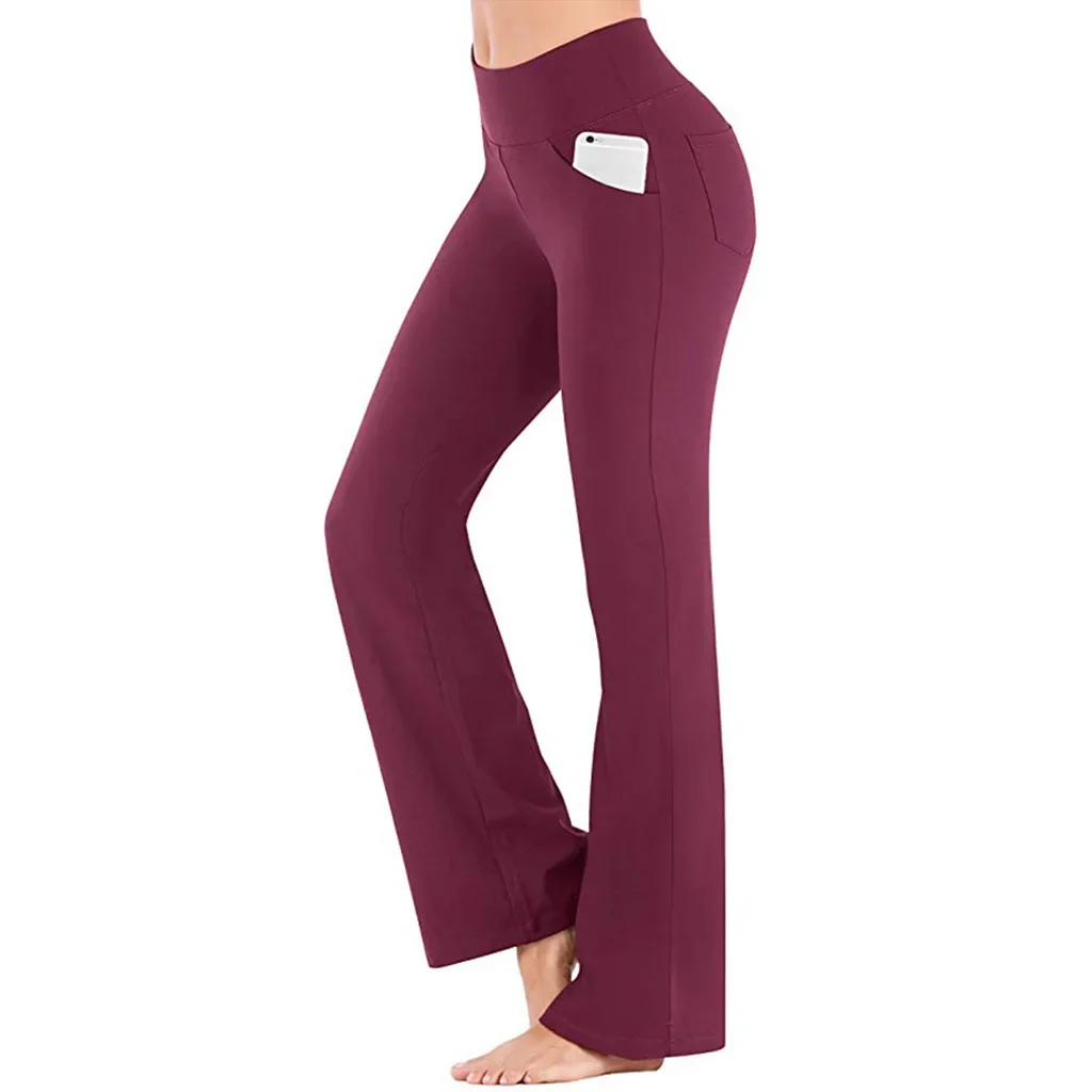 Mid Rise Back Side Pocket Slight Flare Work Pants
