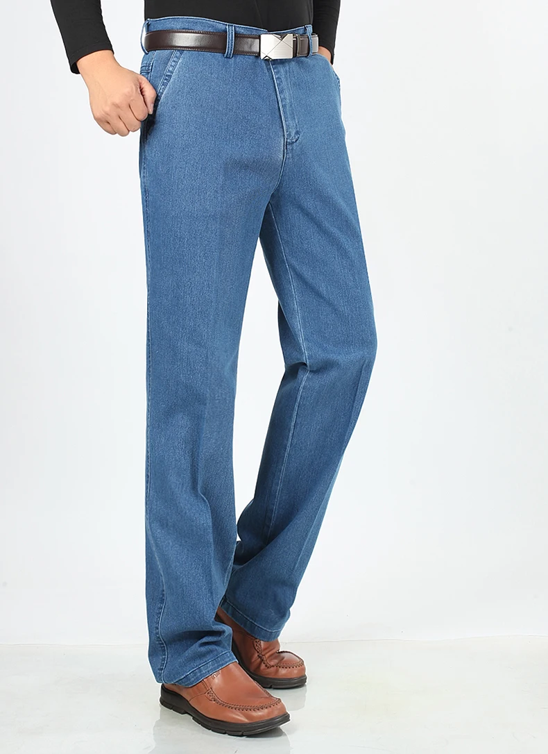 Jettjeans3 - Mens High Waist Straight Fit Stretch Jeans
