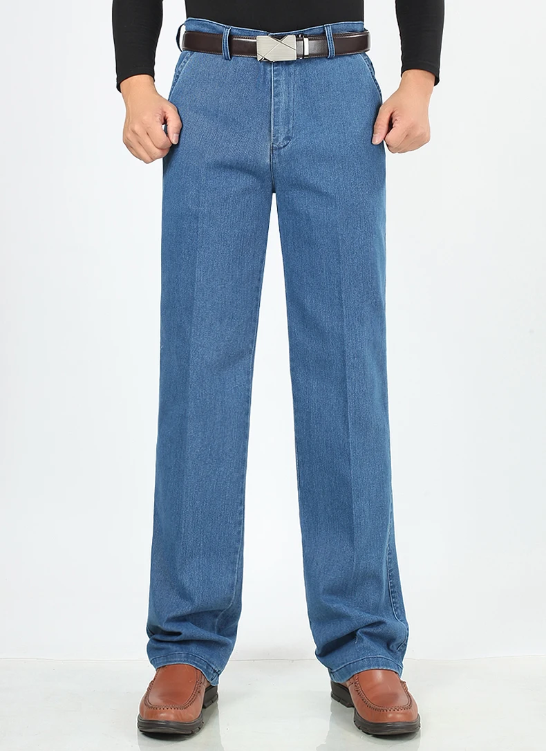 Jettjeans3 - Mens High Waist Straight Fit Stretch Jeans