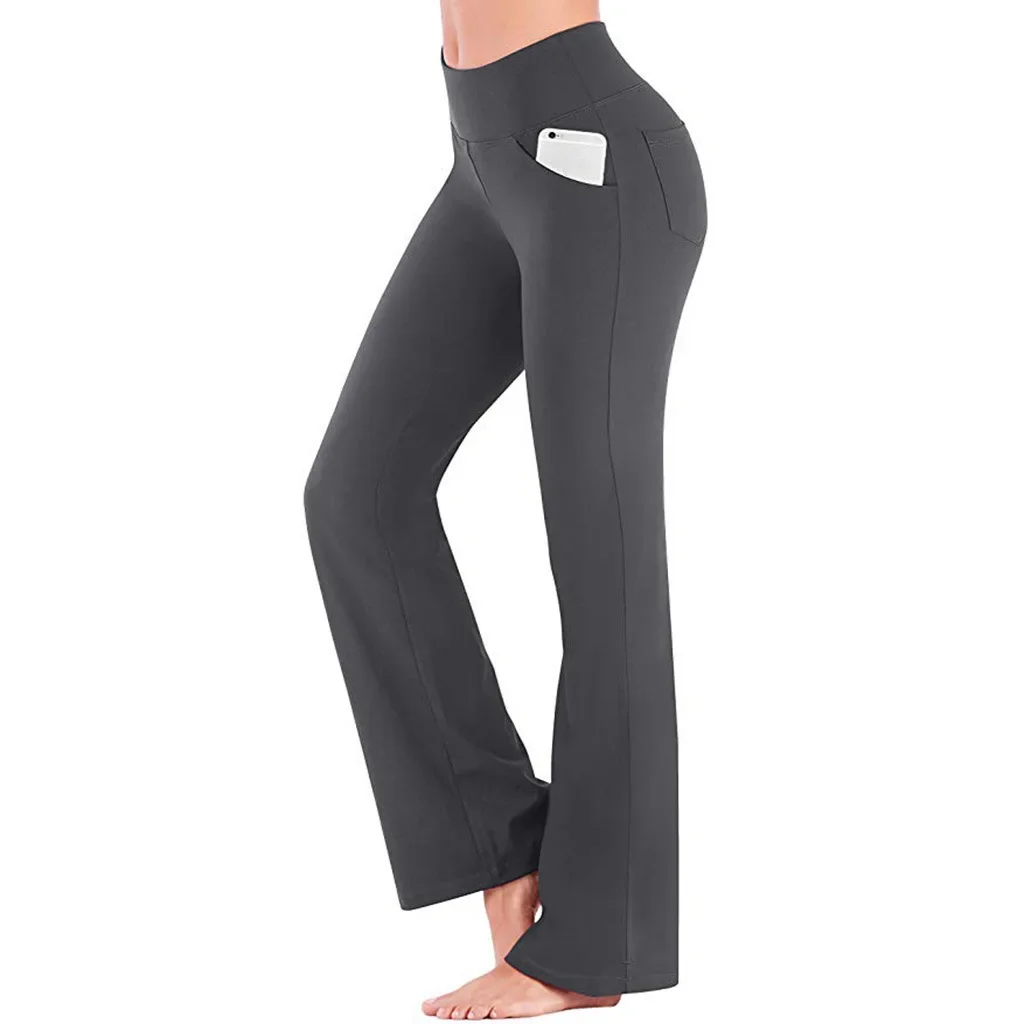 Mid Rise Back Side Pocket Slight Flare Work Pants