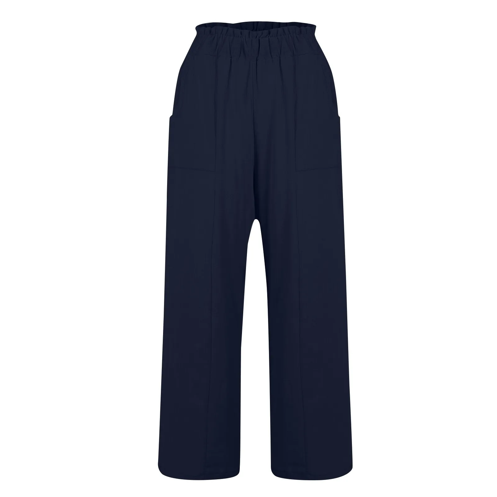 Low Rise Frill Multiple Pockets Resort Linen-feel Pants