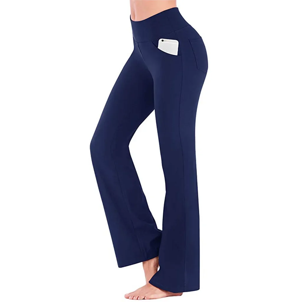 Mid Rise Back Side Pocket Slight Flare Work Pants