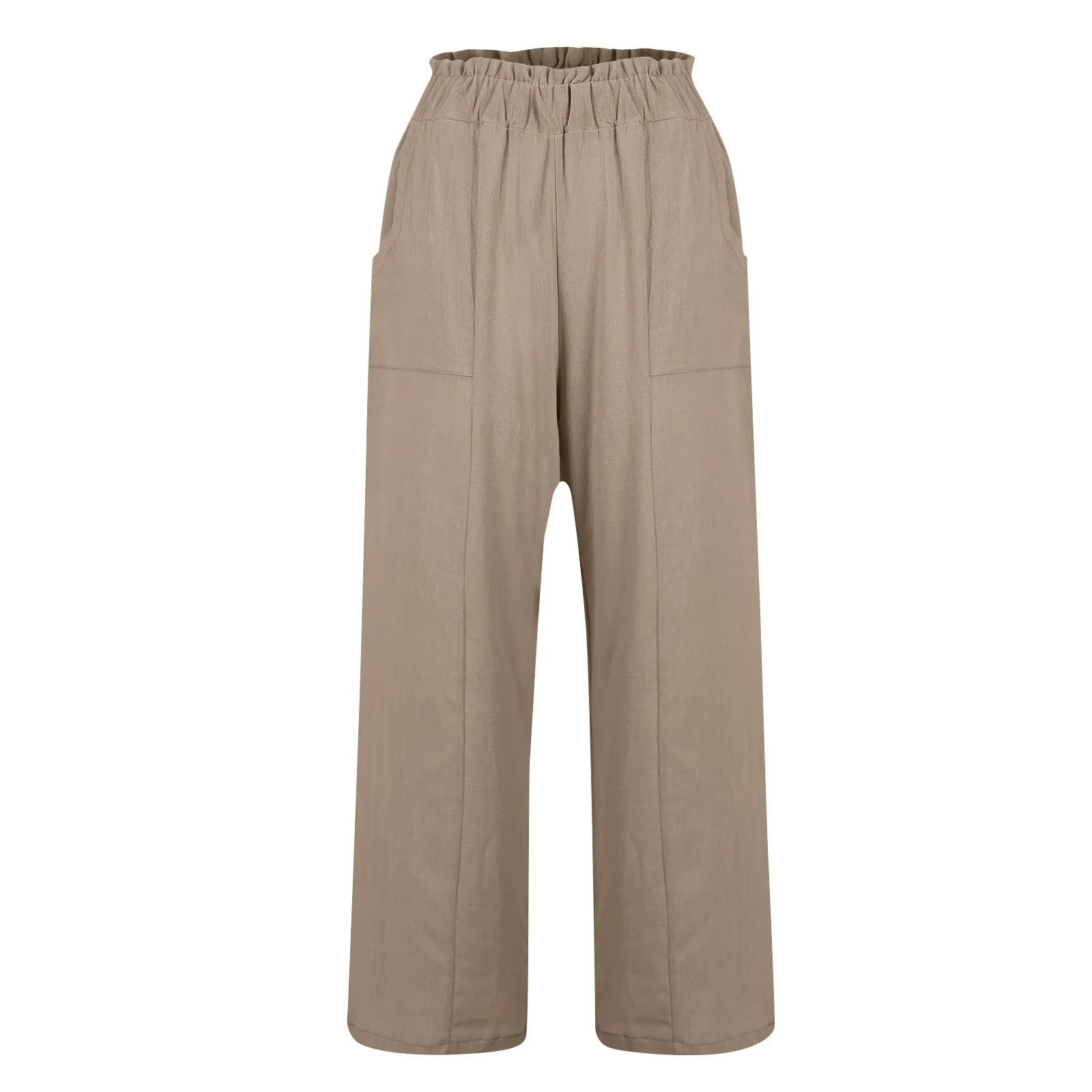 Low Rise Frill Multiple Pockets Resort Linen-feel Pants