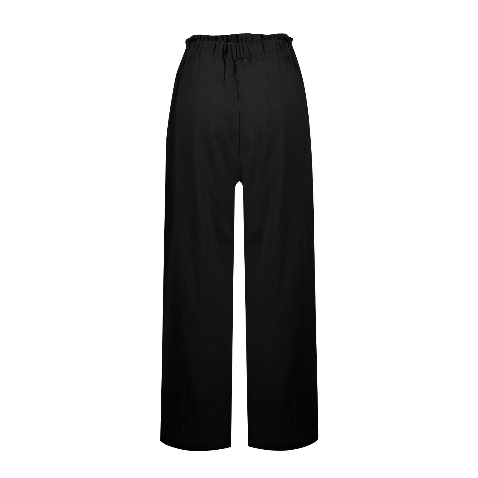 Low Rise Frill Multiple Pockets Resort Linen-feel Pants