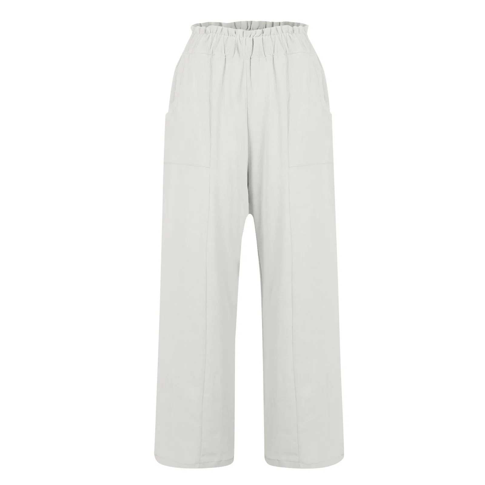 Low Rise Frill Multiple Pockets Resort Linen-feel Pants