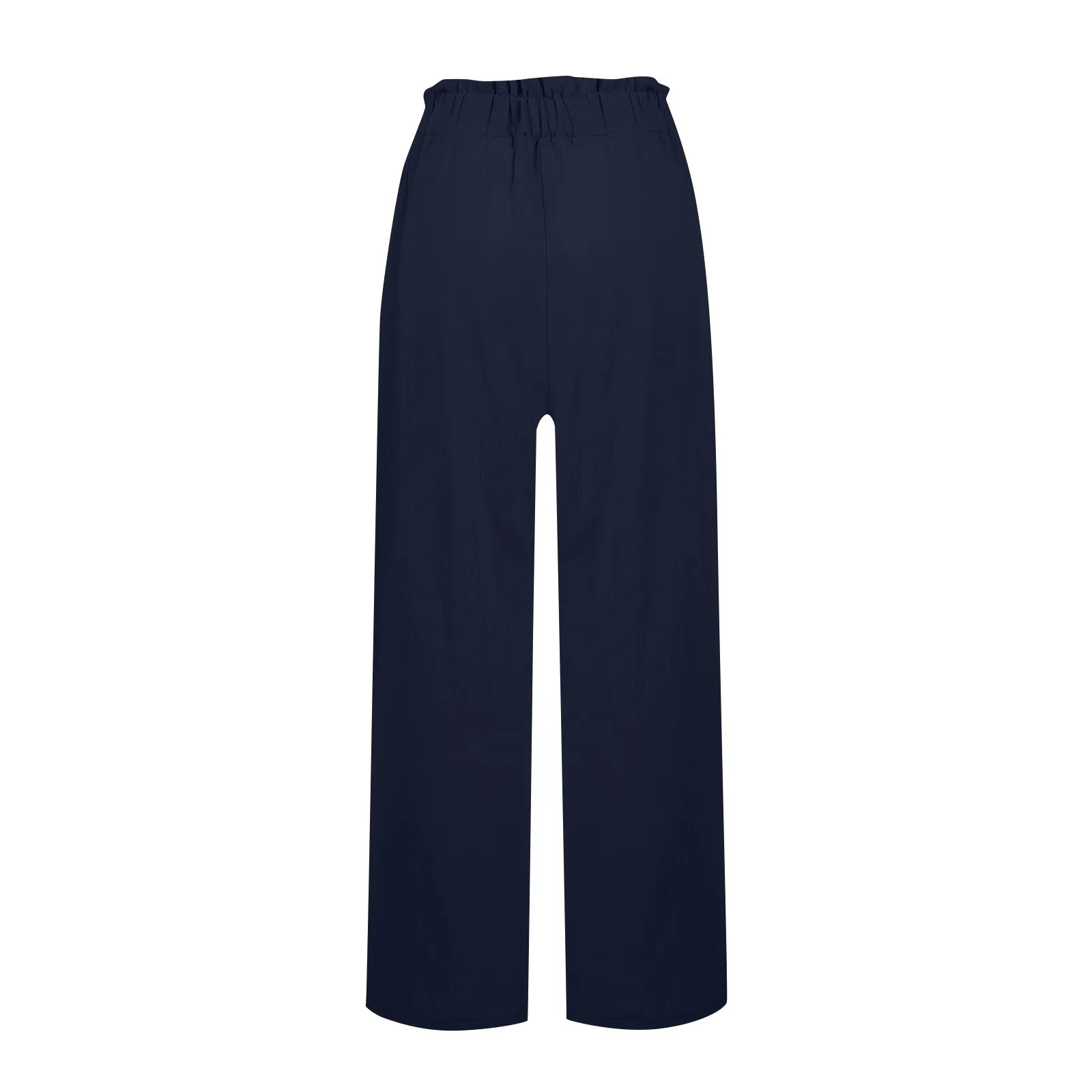 Low Rise Frill Multiple Pockets Resort Linen-feel Pants