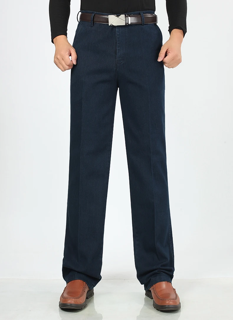 Jettjeans3 - Mens High Waist Straight Fit Stretch Jeans