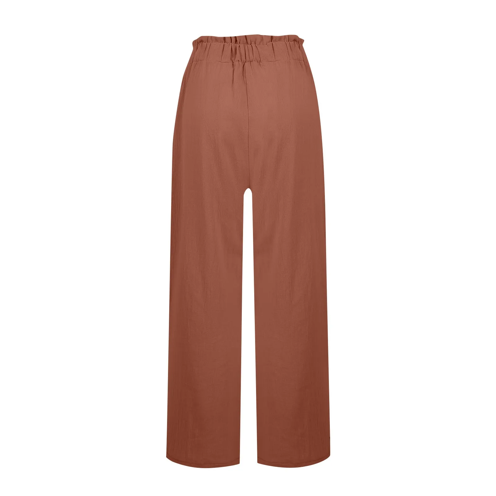 Low Rise Frill Multiple Pockets Resort Linen-feel Pants