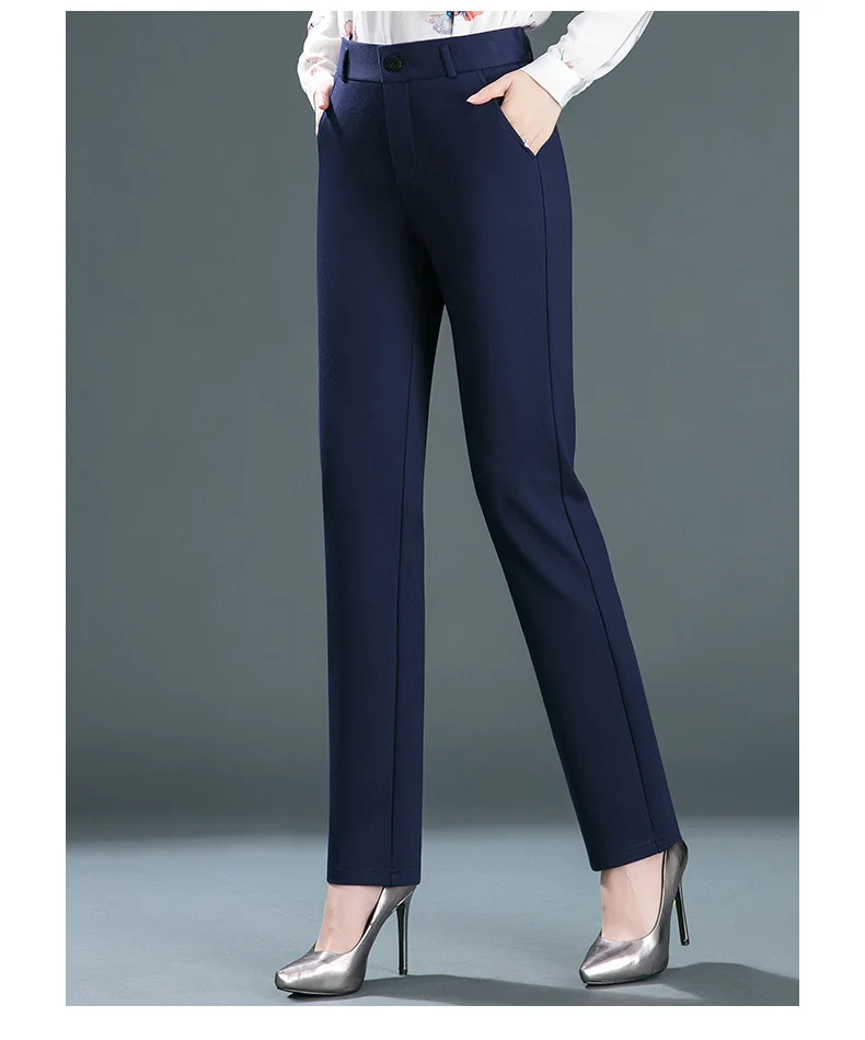 High Waisted Multiple Pockets Straight Leg Work Pants