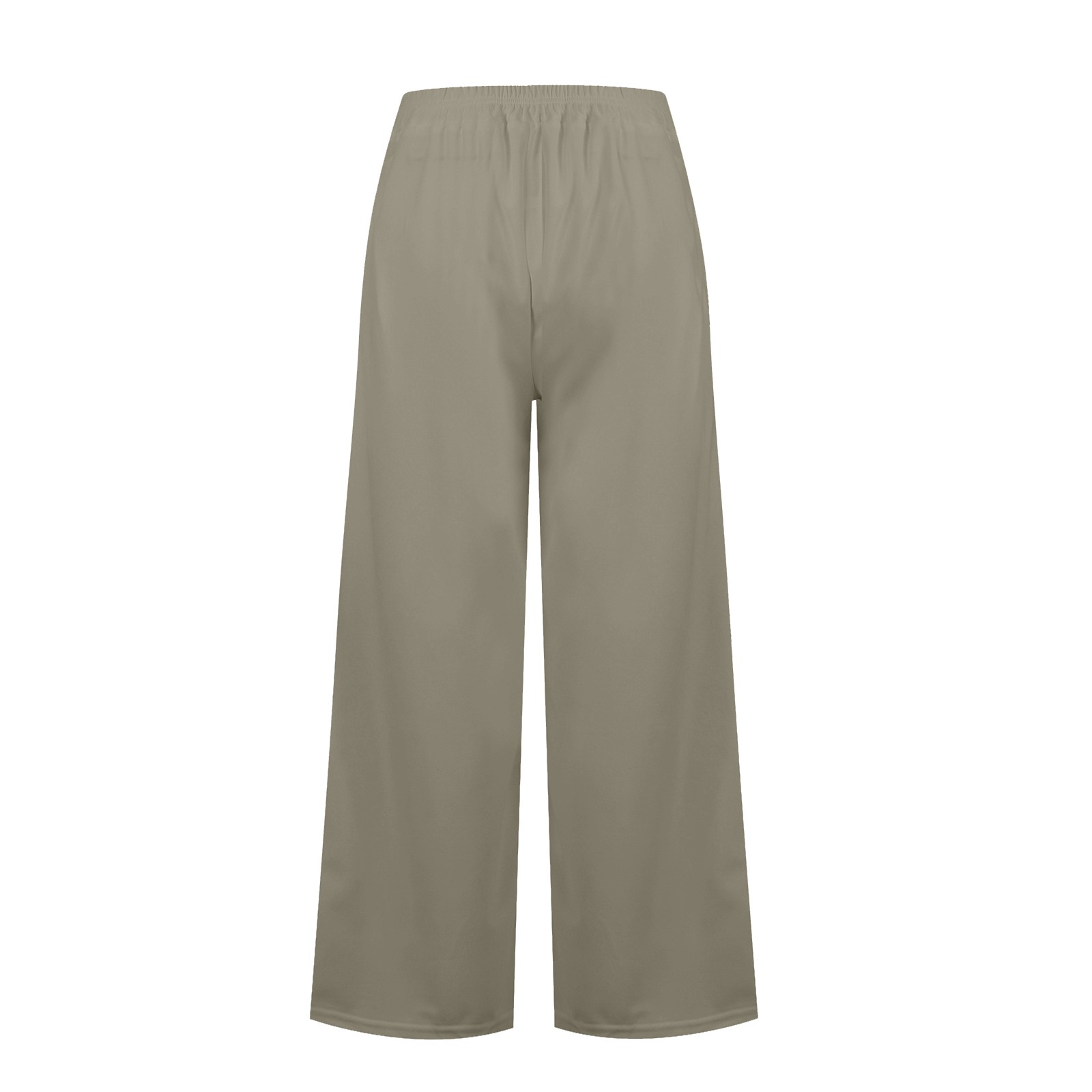 High Waisted Decorative Button Side Pocket Palazzo Wide Leg Work Pants