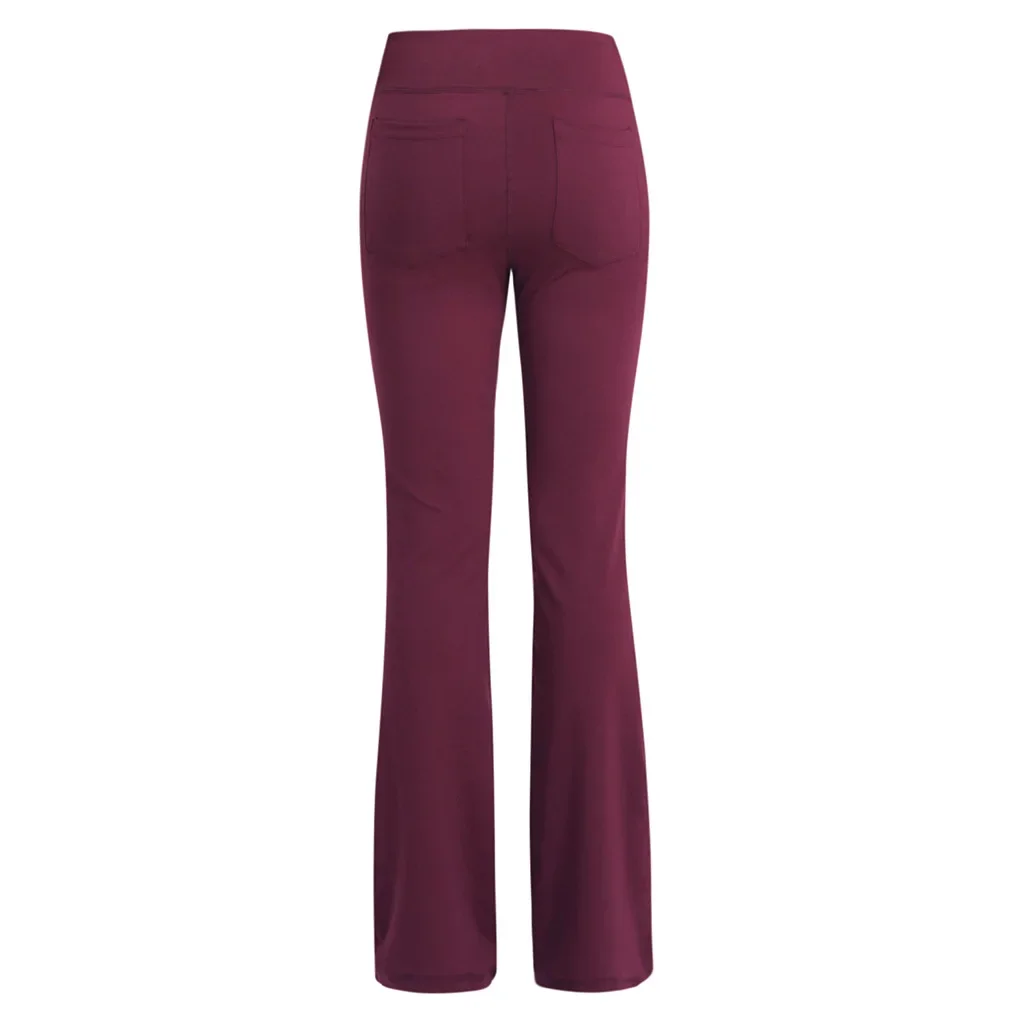 Mid Rise Back Side Pocket Slight Flare Work Pants