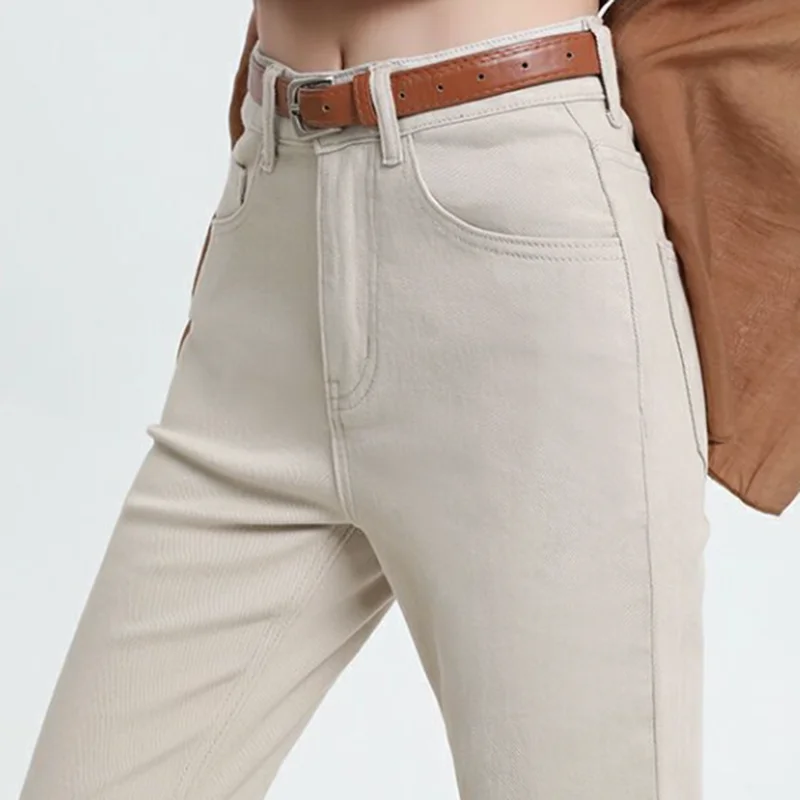 Mid Rise Multiple Pockets Solid Casual Flare Pants