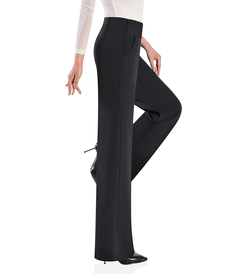 High Waisted Invisible Zipper Work Pants