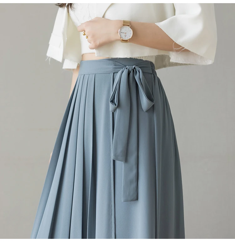 High Waisted Tie Side Pleated Side Pocket 2-piece Pants
