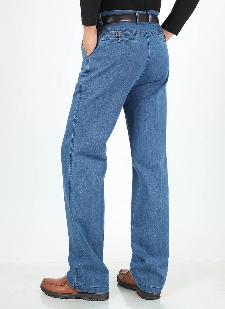 Jettjeans3 - Mens High Waist Straight Fit Stretch Jeans