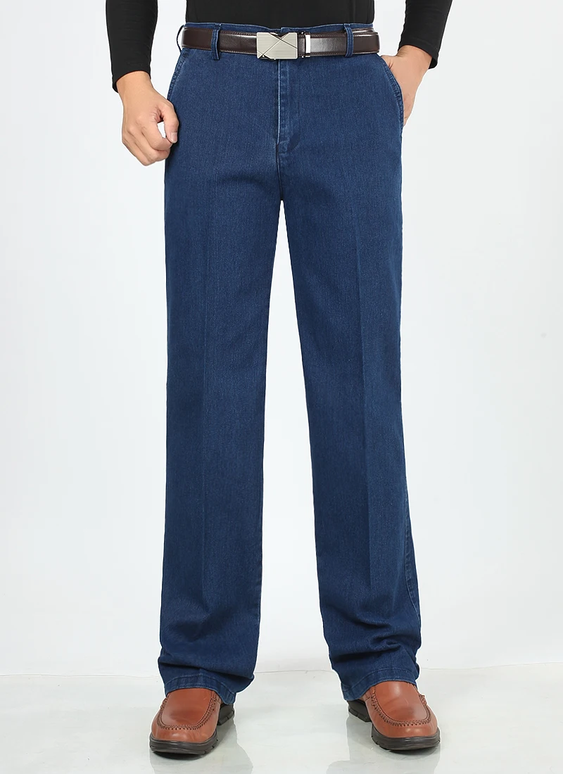 Jettjeans3 - Mens High Waist Straight Fit Stretch Jeans