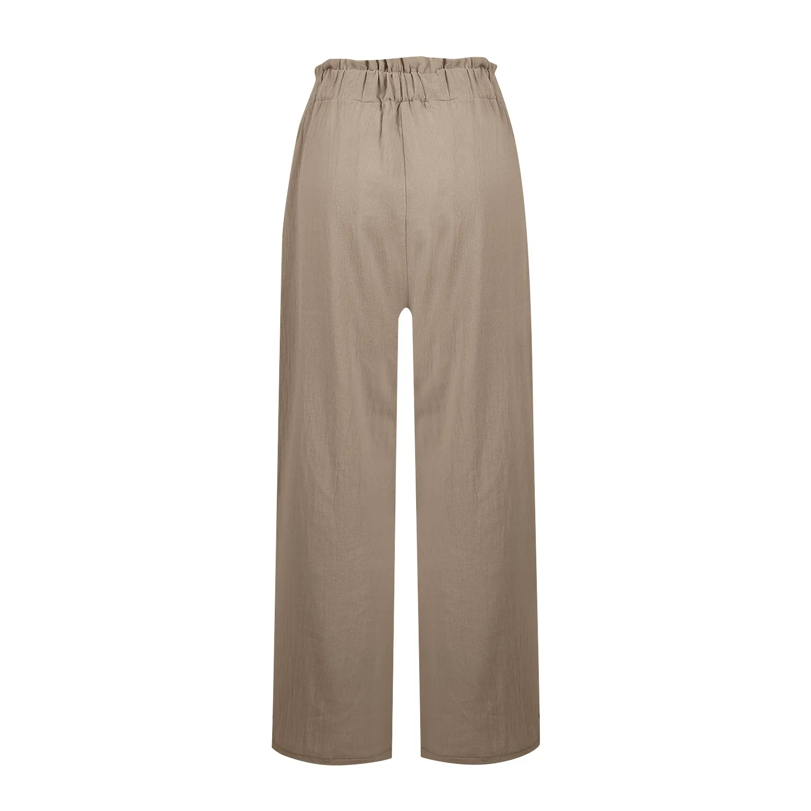 Low Rise Frill Multiple Pockets Resort Linen-feel Pants