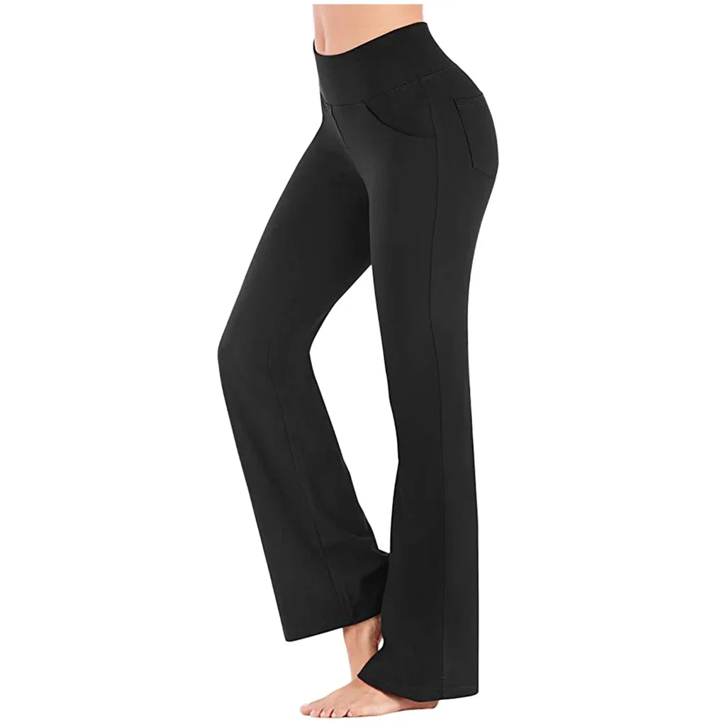 Mid Rise Back Side Pocket Slight Flare Work Pants