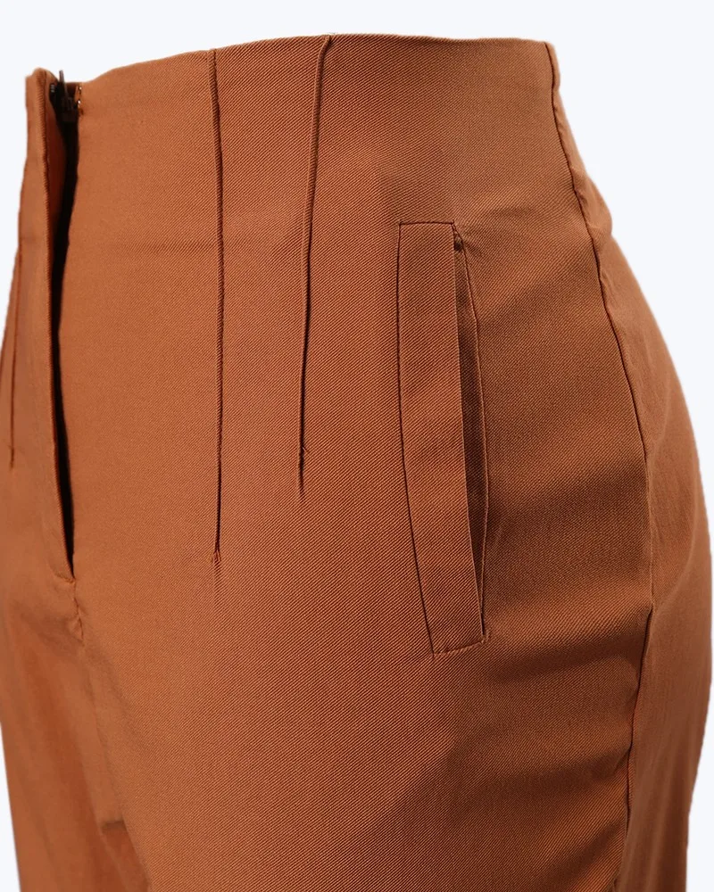 High Waisted Side Zip Pocket 7/8 Work Pants