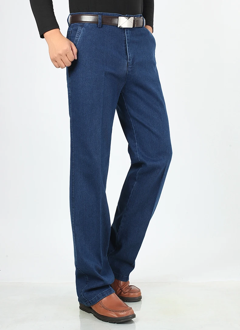 Jettjeans3 - Mens High Waist Straight Fit Stretch Jeans