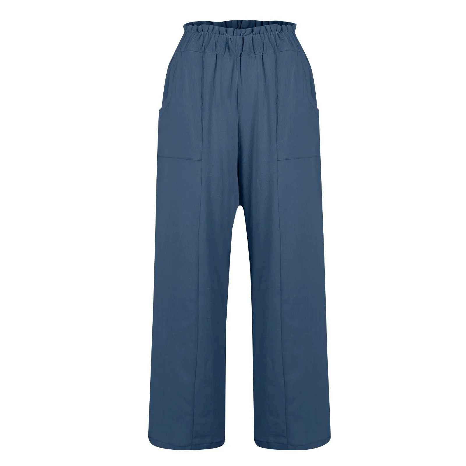 Low Rise Frill Multiple Pockets Resort Linen-feel Pants