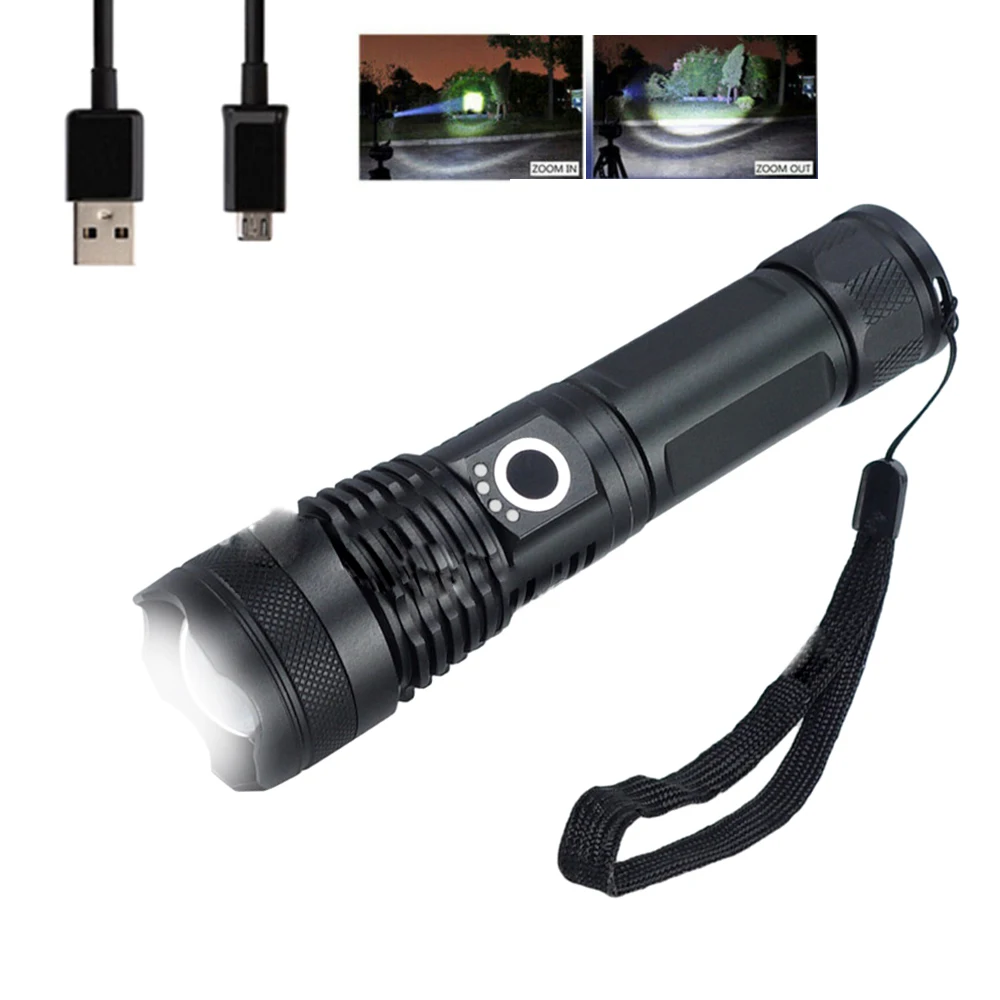 Led Rechargeable Tactical Laser Flashlight 90000 High Lumens