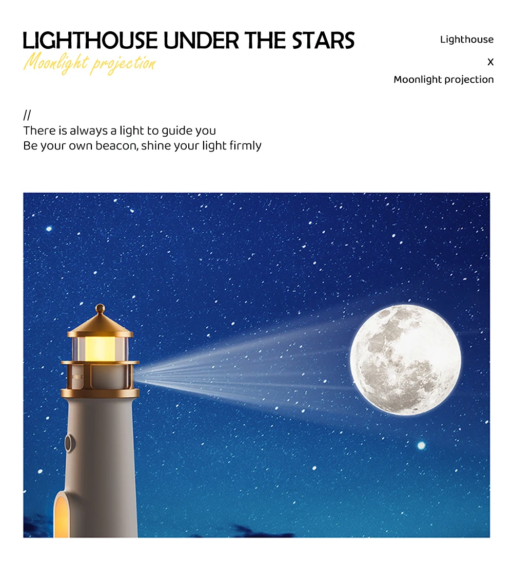 Lighthouse Moon Projection Night Lamp
