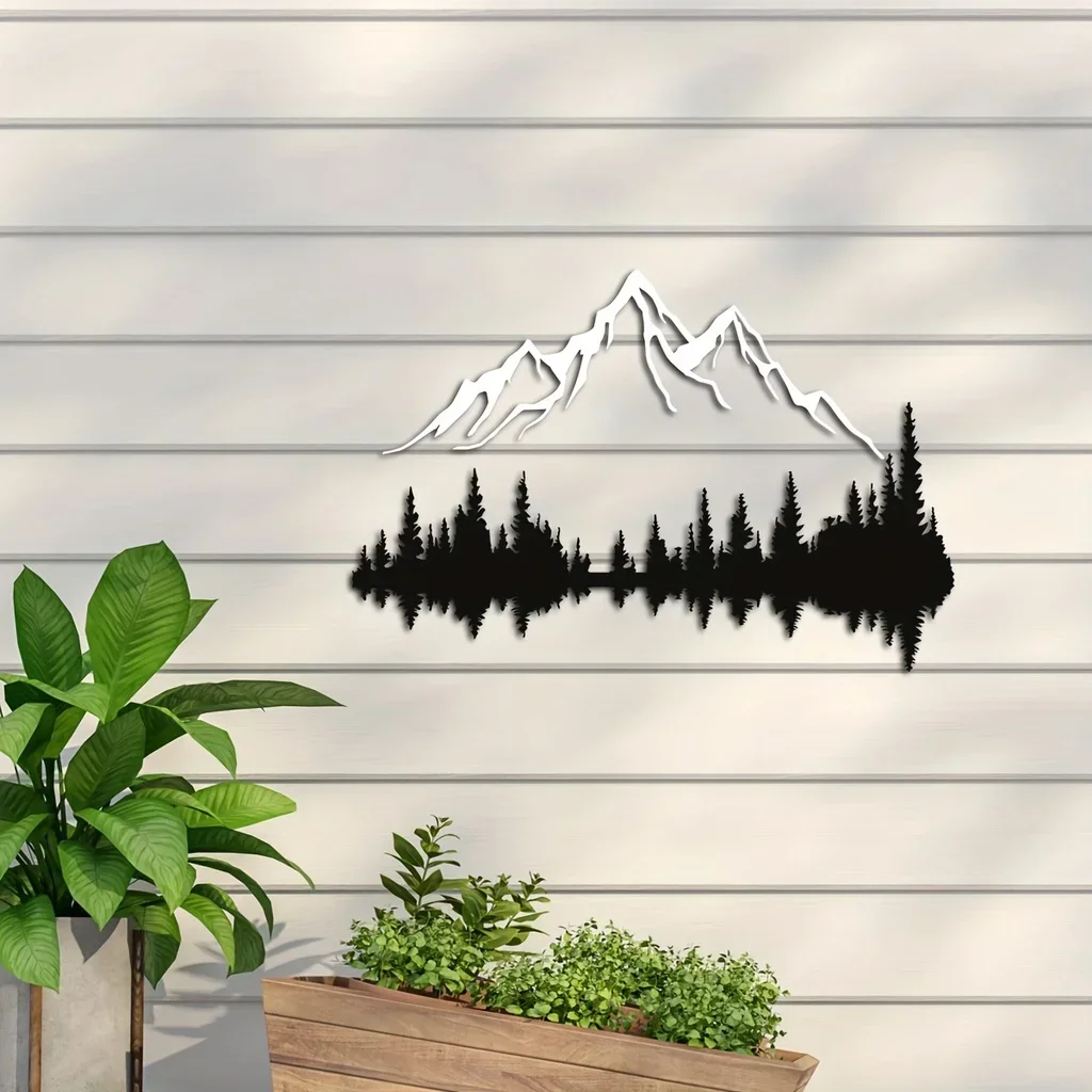 Mountain And Forest Metal Wall Art