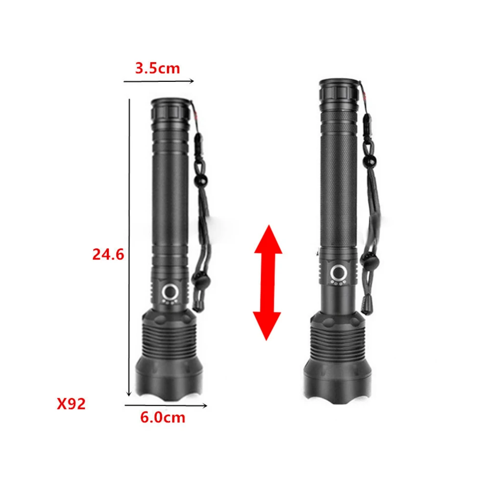 Led Rechargeable Tactical Laser Flashlight 90000 High Lumens